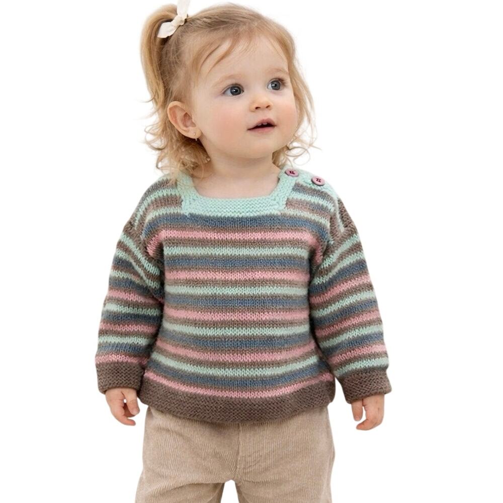 Vintage Sweater Cottagecore Striped Knit Y2K Grandpa Retro Baby Toddler Handmade